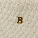 BALLY Quilted Chain Shoulder Bag Leather Gray Gold Auth BA1341-17