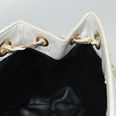 BALLY Quilted Chain Shoulder Bag Leather Gray Gold Auth BA1341-18