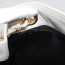 BALLY Quilted Chain Shoulder Bag Leather Gray Gold Auth BA1341-20