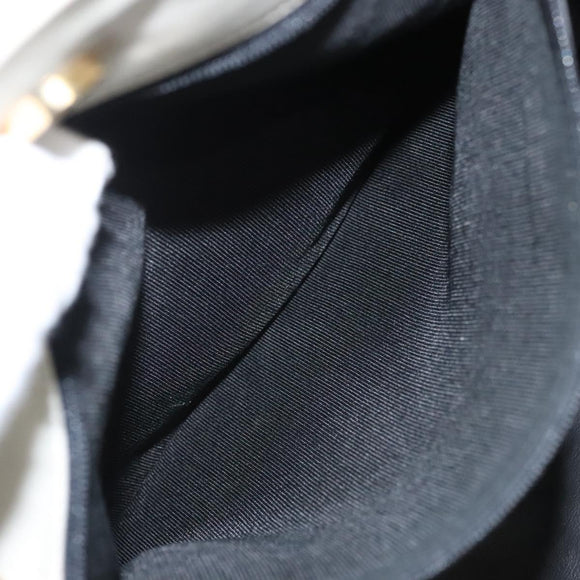 BALLY Quilted Chain Shoulder Bag Leather Gray Gold Auth BA1341