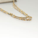 BALLY Quilted Chain Shoulder Bag Leather Gray Gold Auth BA1341-7