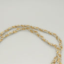 BALLY Quilted Chain Shoulder Bag Leather Gray Gold Auth BA1341-8