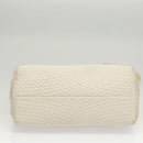 BALLY Quilted Chain Shoulder Bag Leather Gray Gold Auth BA1341-5