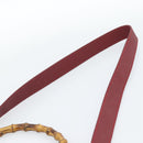 GUCCI Bamboo Hand Bag Suede 2way Red Gold Auth BA13410-15