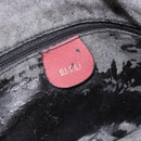 GUCCI Bamboo Hand Bag Suede 2way Red Gold Auth BA13410-19