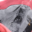 GUCCI Bamboo Hand Bag Suede 2way Red Gold Auth BA13410-21
