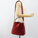 GUCCI Bamboo Hand Bag Suede 2way Red Gold Auth BA13410-23