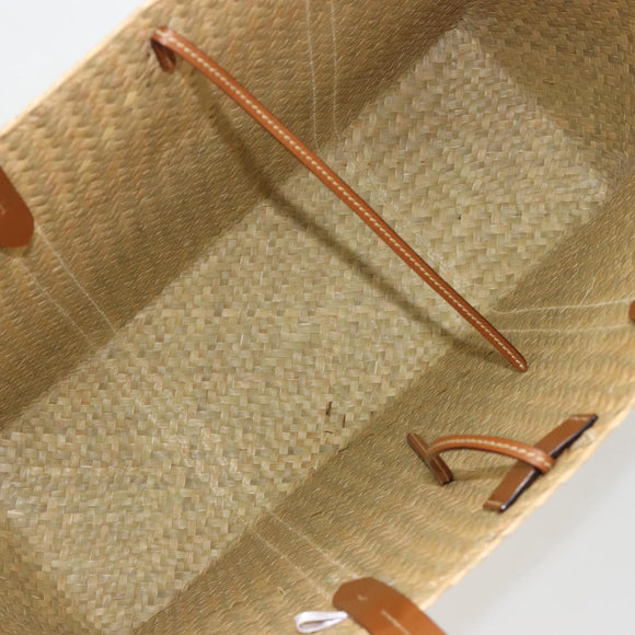 Jimmy Choo Tote Bag Raffia Beige Auth BA13412A