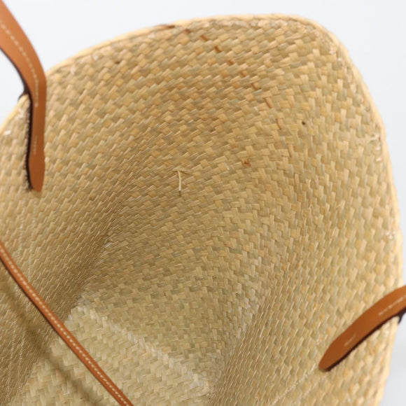 Jimmy Choo Tote Bag Raffia Beige Auth BA13412A