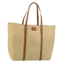 Jimmy Choo Tote Bag Raffia Beige Auth BA13412A-1