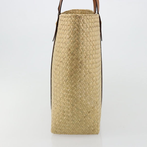 Jimmy Choo Tote Bag Raffia Beige Auth BA13412A