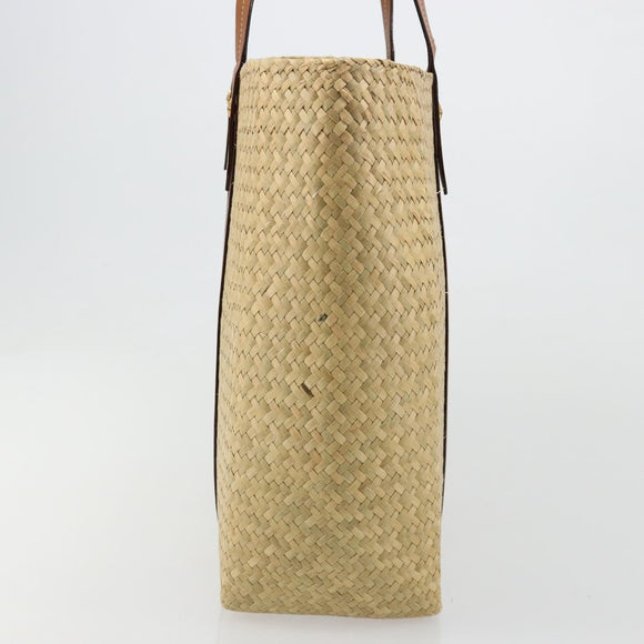 Jimmy Choo Tote Bag Raffia Beige Auth BA13412A