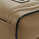 CELINE Luggage Nano Shopper Hand Bag Leather 2way Beige Silver Auth BA13413V-13