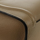 CELINE Luggage Nano Shopper Hand Bag Leather 2way Beige Silver Auth BA13413V-14