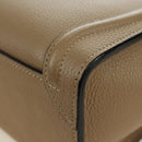 CELINE Luggage Nano Shopper Hand Bag Leather 2way Beige Silver Auth BA13413V-15