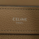 CELINE Luggage Nano Shopper Hand Bag Leather 2way Beige Silver Auth BA13413V-16
