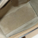 CELINE Luggage Nano Shopper Hand Bag Leather 2way Beige Silver Auth BA13413V-18