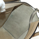 CELINE Luggage Nano Shopper Hand Bag Leather 2way Beige Silver Auth BA13413V-19