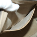CELINE Luggage Nano Shopper Hand Bag Leather 2way Beige Silver Auth BA13413V-21