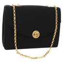 CHANEL Chain Shoulder Bag Cotton Black Gold CC Auth BA13415V-1