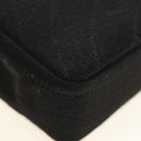 CHANEL Chain Shoulder Bag Cotton Black Gold CC Auth BA13415V-8
