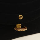 CHANEL Chain Shoulder Bag Cotton Black Gold CC Auth BA13415V-9