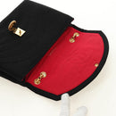 CHANEL Chain Shoulder Bag Cotton Black Gold CC Auth BA13415V-10