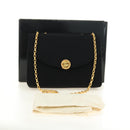 CHANEL Chain Shoulder Bag Cotton Black Gold CC Auth BA13415V-12