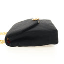 CHANEL Chain Shoulder Bag Cotton Black Gold CC Auth BA13415V-3