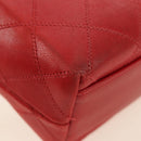 CHANEL Bicolore Chain Shoulder Bag Lamb Skin Red Gold CC Auth BA13416V-17