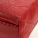 CHANEL Bicolore Chain Shoulder Bag Lamb Skin Red Gold CC Auth BA13416V-18