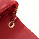 CHANEL Bicolore Chain Shoulder Bag Lamb Skin Red Gold CC Auth BA13416V-10
