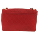 CHANEL Bicolore Chain Shoulder Bag Lamb Skin Red Gold CC Auth BA13416V-2