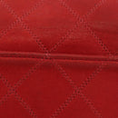 CHANEL Bicolore Chain Shoulder Bag Lamb Skin Red Gold CC Auth BA13416V-3