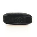 CHANEL Matelasse Chain Hand Bag Suede Black Gold CC Auth BA13417V-6