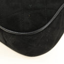 CHANEL Matelasse Chain Hand Bag Suede Black Gold CC Auth BA13417V-19