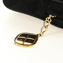 CHANEL Matelasse Chain Hand Bag Suede Black Gold CC Auth BA13417V-20