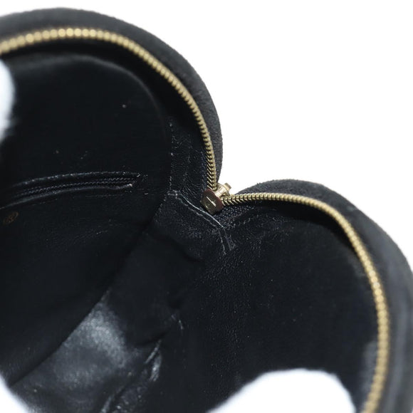 CHANEL Matelasse Chain Hand Bag Suede Black Gold CC Auth BA13417V