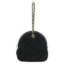 CHANEL Matelasse Chain Hand Bag Suede Black Gold CC Auth BA13417V-13