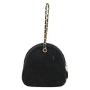 CHANEL Matelasse Chain Hand Bag Suede Black Gold CC Auth BA13417V-2