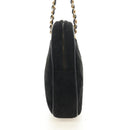 CHANEL Matelasse Chain Hand Bag Suede Black Gold CC Auth BA13417V-4