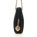 CHANEL Matelasse Chain Hand Bag Suede Black Gold CC Auth BA13417V-5