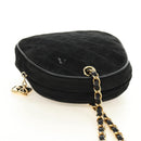 CHANEL Matelasse Chain Hand Bag Suede Black Gold CC Auth BA13417V-14