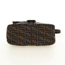 FENDI Zucca Canvas Mamma Baguette Shoulder Bag Black Brown Auth BA13419SAV-5