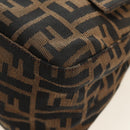 FENDI Zucca Canvas Mamma Baguette Shoulder Bag Black Brown Auth BA13419SAV-16