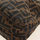 FENDI Zucca Canvas Mamma Baguette Shoulder Bag Black Brown Auth BA13419SAV-18