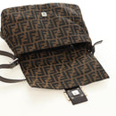 FENDI Zucca Canvas Mamma Baguette Shoulder Bag Black Brown Auth BA13419SAV-9
