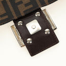 FENDI Zucca Canvas Mamma Baguette Shoulder Bag Black Brown Auth BA13419SAV-20
