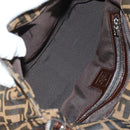 FENDI Zucca Canvas Mamma Baguette Shoulder Bag Black Brown Auth BA13419SAV-10