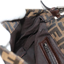 FENDI Zucca Canvas Mamma Baguette Shoulder Bag Black Brown Auth BA13419SAV-22